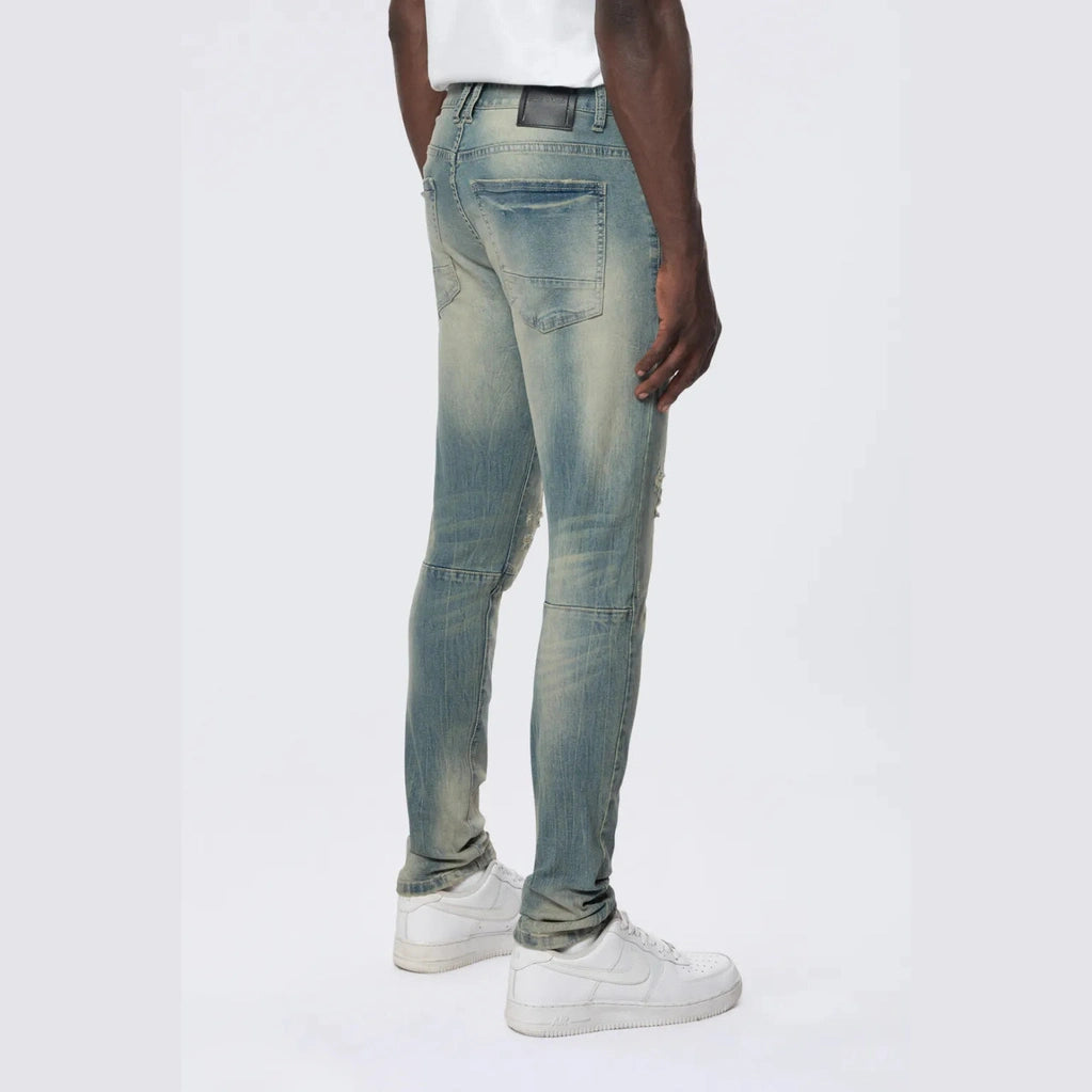 Smoke Rise Slim Tapered Vintage Washed Jeans - Munich Blue