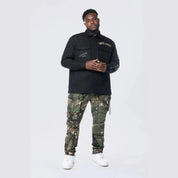 Smoke Rise Big and Tall Big and Tall - Tree Camo Patched Overshirt - Black