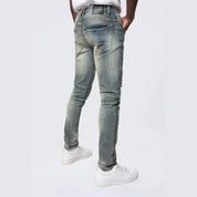 Smoke Rise Slim Tapered Vintage Washed Jeans - Faro Blue