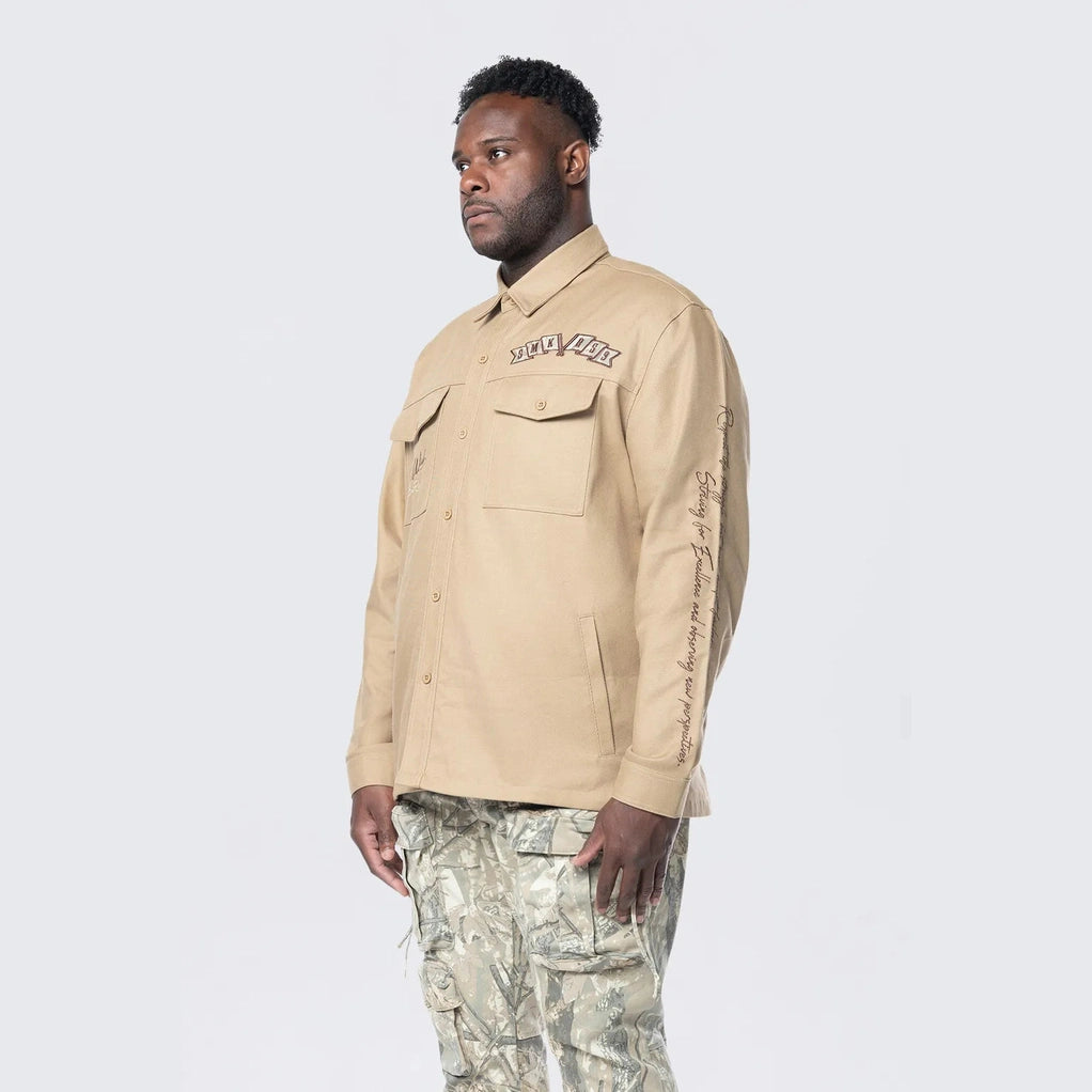 Smoke Rise Big and Tall Big and Tall - Tree Camo Patched Overshirt - Khaki