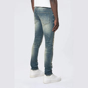 Smoke Rise Slim Tapered Vintage Washed Jeans - Village Blue