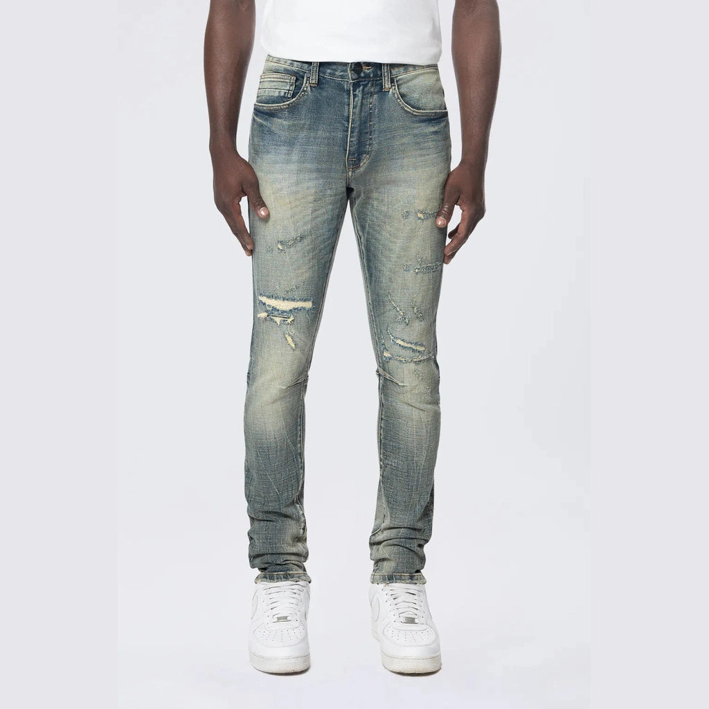 Smoke Rise Slim Tapered Vintage Washed Jeans - Faro Blue