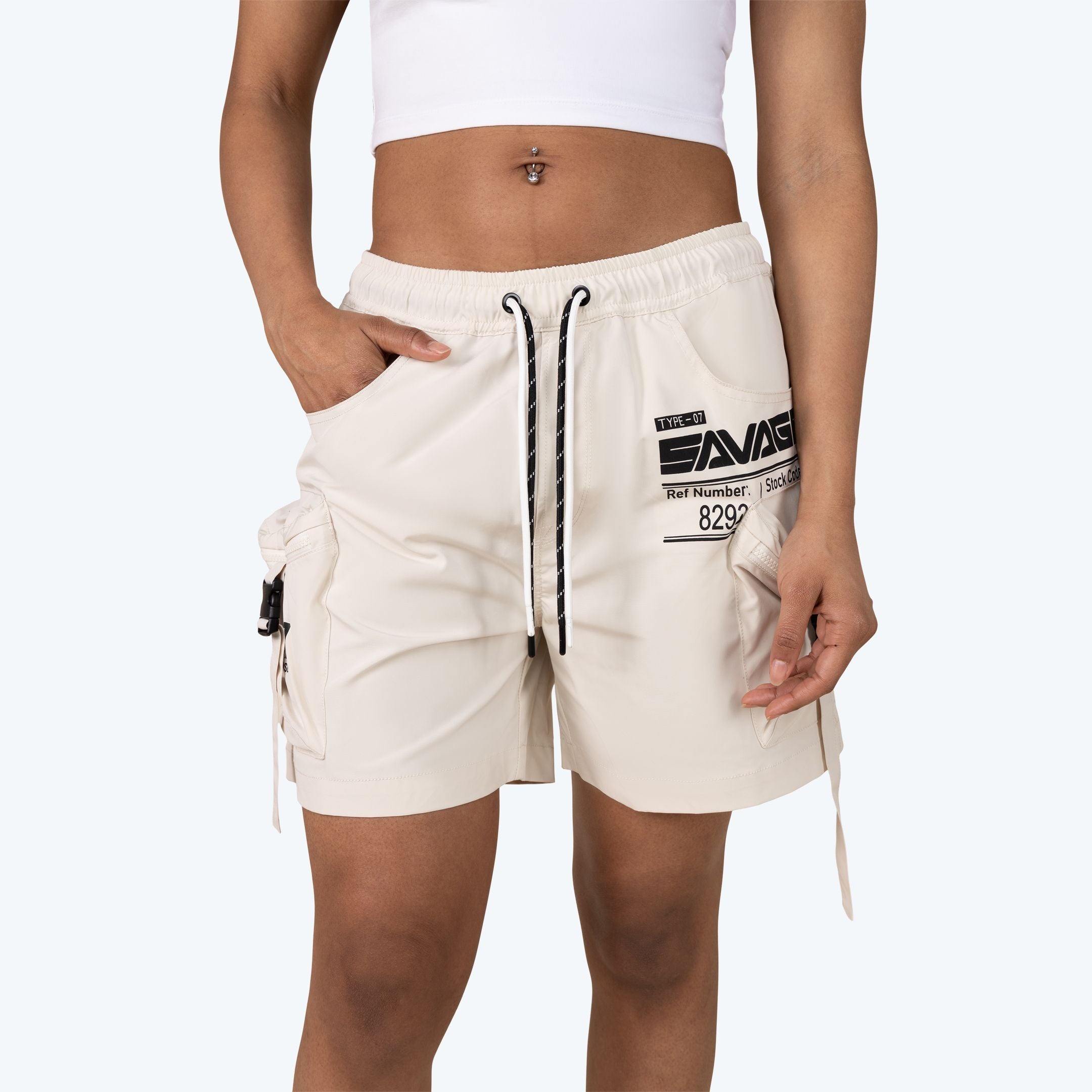 Slouched Utility Windbreaker Shorts