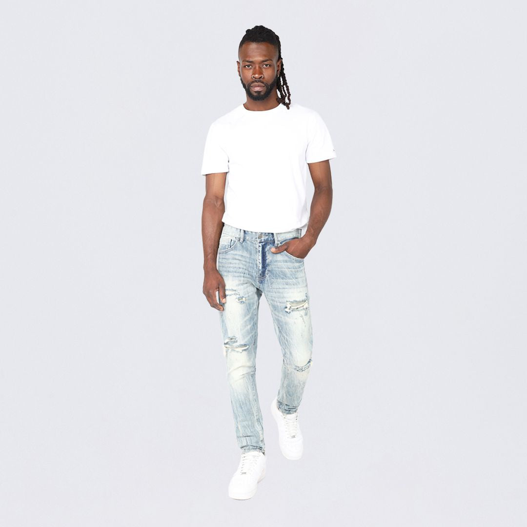 Slim Tapered Vintage Washed Jeans