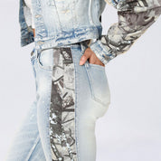 High Rise Bootcut Stacked Mixed Media Jeans