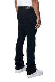 Stacked Utility Multi Pocket Jeans - Jet Black