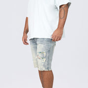 Big and Tall - Tapestry Patched Jean Shorts