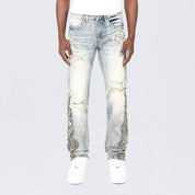 Long Slim Flame Tapestry Jeans