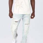 Straight Tapestry Embroidered Jeans