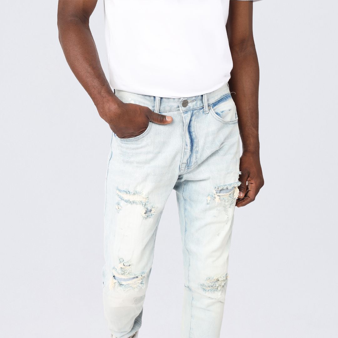 Slim Tapered Vintage Washed Jeans