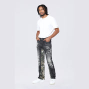 Smoke Rise Long Tapestry Insert Jeans - Moon Black