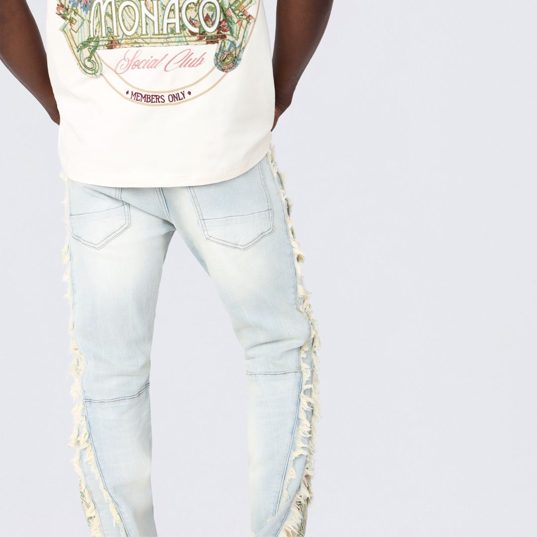 Straight Tapestry Embroidered Jeans