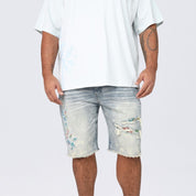 Big and Tall - Tapestry Patched Jean Shorts