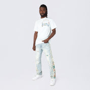 Straight Tapestry Embroidered Jeans