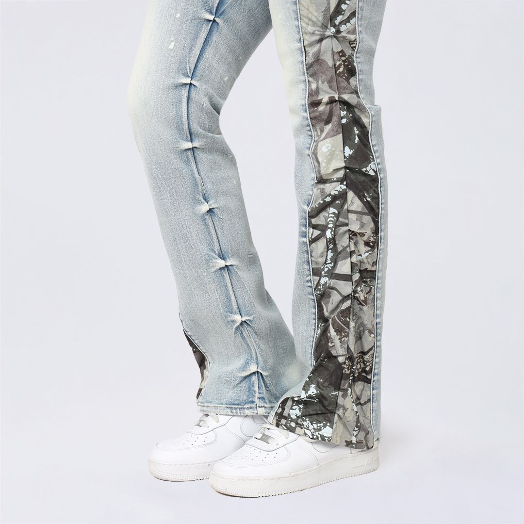 High Rise Bootcut Stacked Mixed Media Jeans