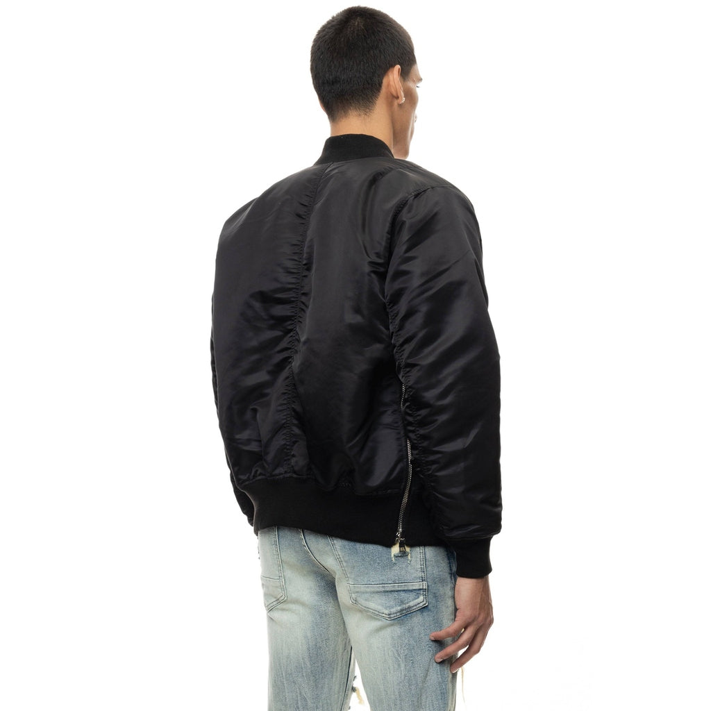 Smoke Rise Men's Ma1 Bomber Jacket - Black