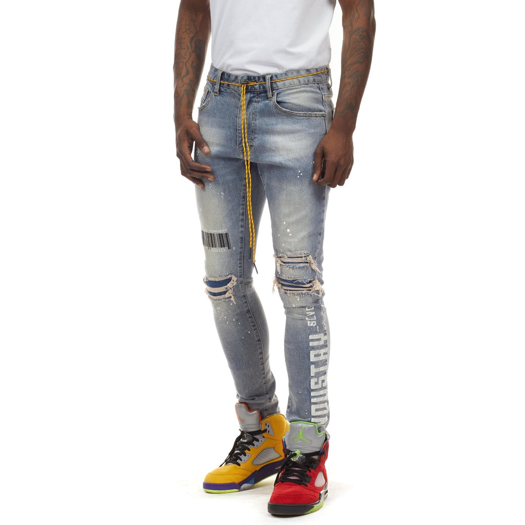 Smoke Rise Utility Fashion Jeans - Nutria Blue