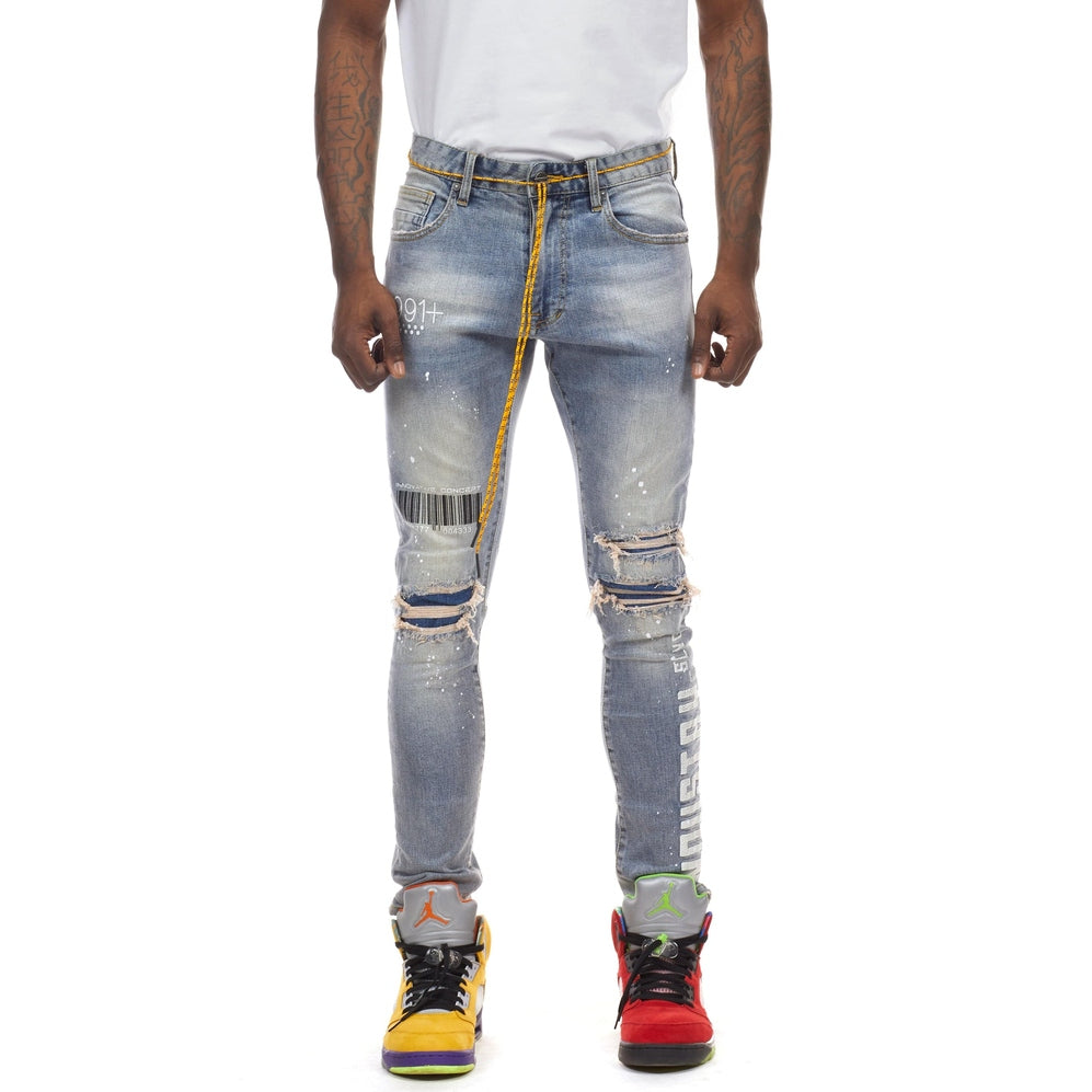 Smoke Rise Utility Fashion Jeans - Nutria Blue