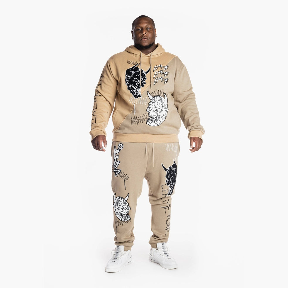 Smoke Rise Big and Tall Big and Tall Dokkaebi Fashion Fleece Hoodie - Light Olive