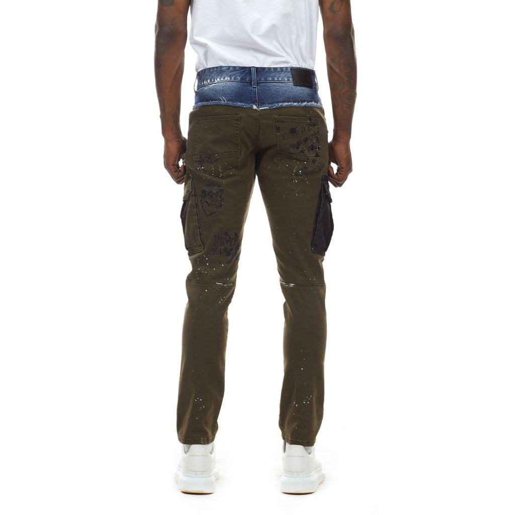 Smoke Rise Doodle Fashion Twill Pants - Olive