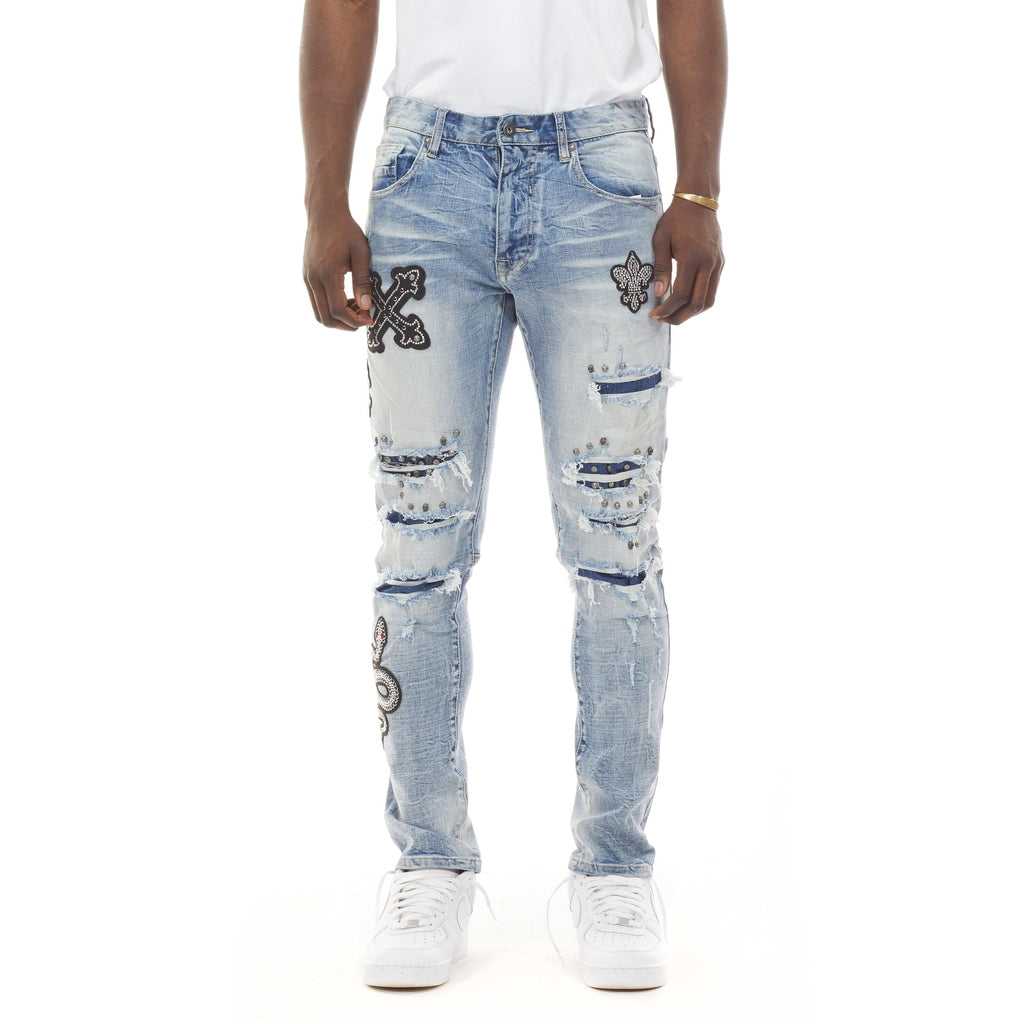 Gothic Fashion Jeans - Canal Blue | SMOKERISENY.COM