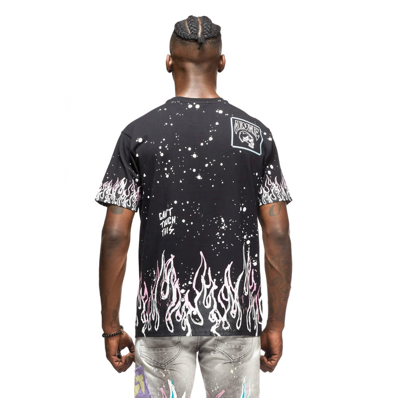 Flame & Skull Tee - Black - Smoke Rise