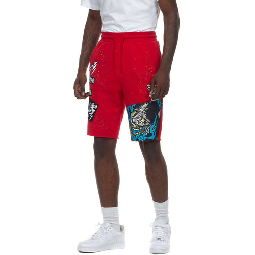 Demon Fleece Shorts - Red - Smoke Rise