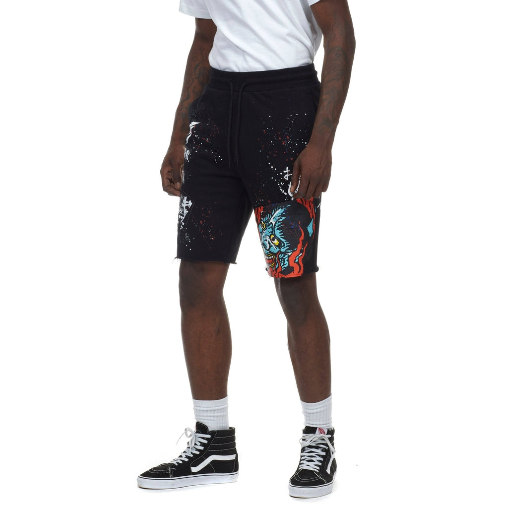 Smoke Rise Demon Fleece Shorts - Black