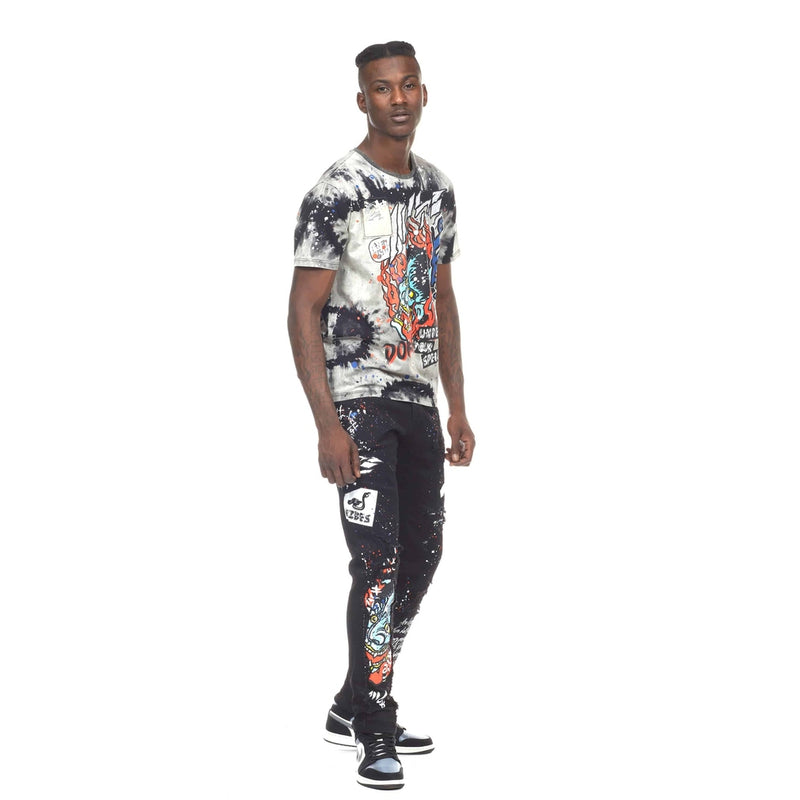 Demon Graphic Jeans - Jet Black - Smoke Rise