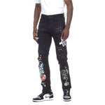 Demon Graphic Jeans - Jet Black - Smoke Rise