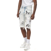 Smoke Rise Big and Tall Big and Tall Doodle Cargo Utility Shorts - Rivington Blue