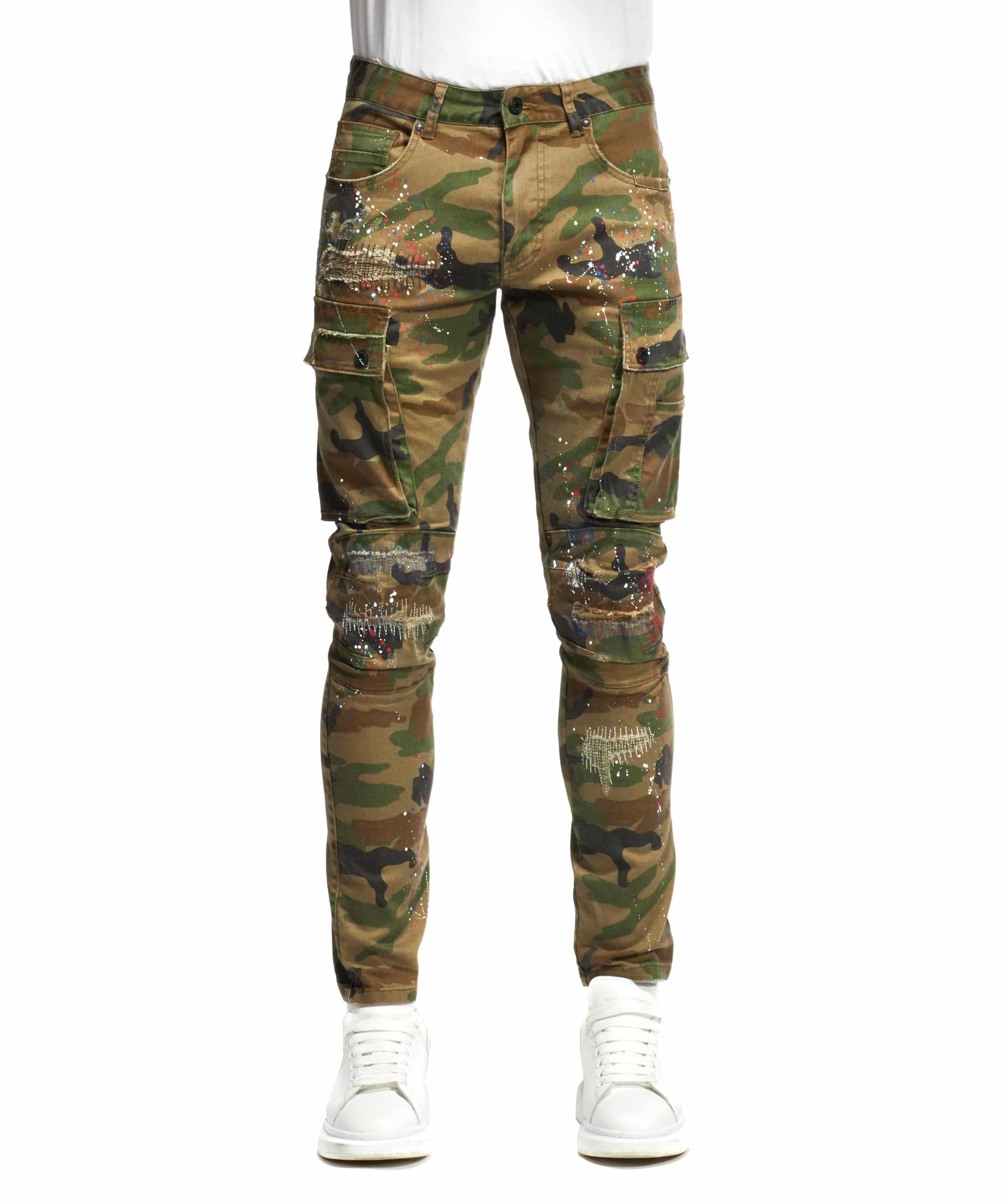 TheyLook Men's Slim Fit Camo Pants 6 Pockets Stretch Skinny Casual Cargo  Pants Popular Fashion at Amazon Men's Clothing store