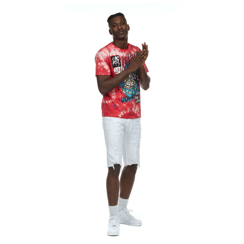 Heavy Rip & Repair Denim Shorts - White - Smoke Rise