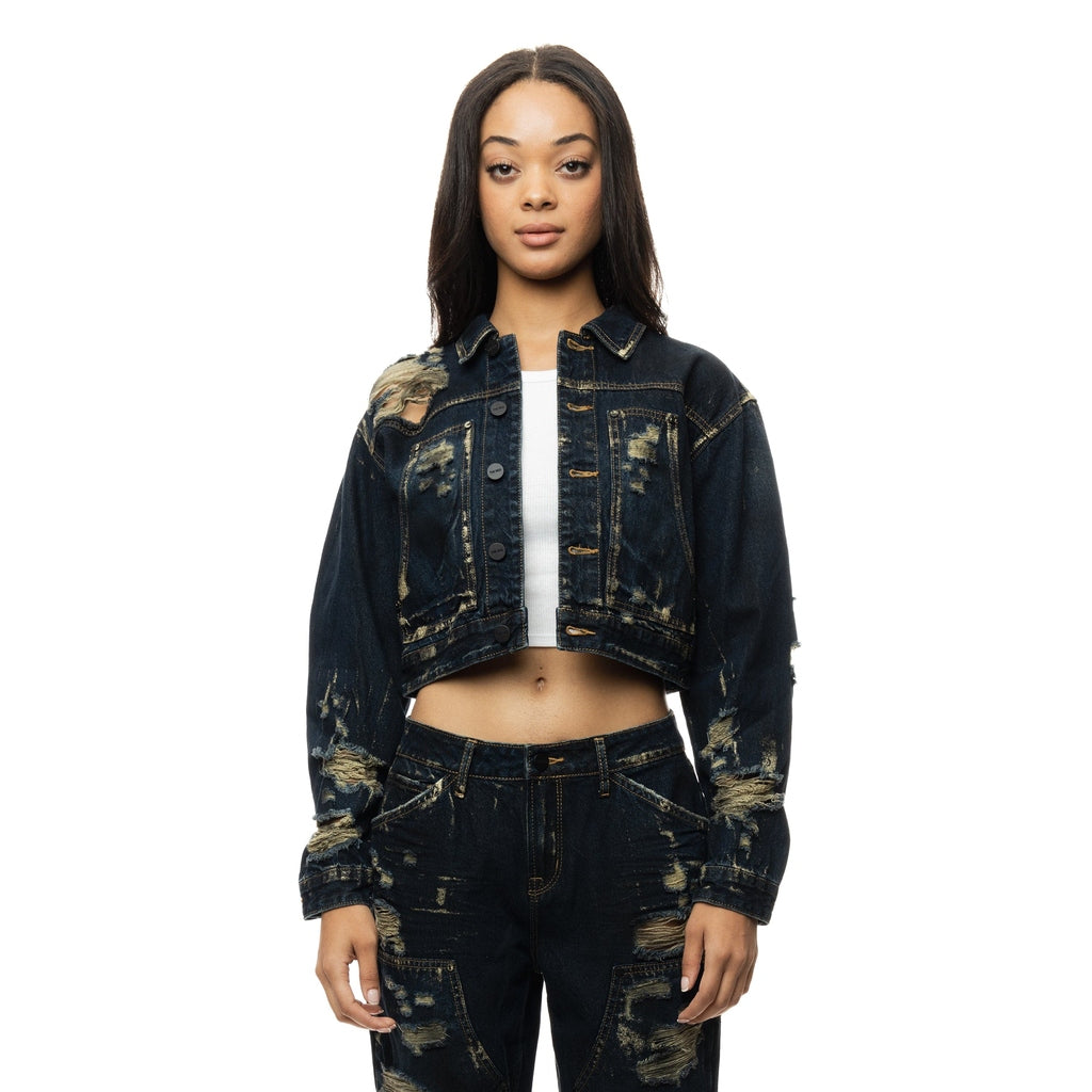 Smoke Rise RED Carpenter Fashion Jean Jacket - 1920 Blue