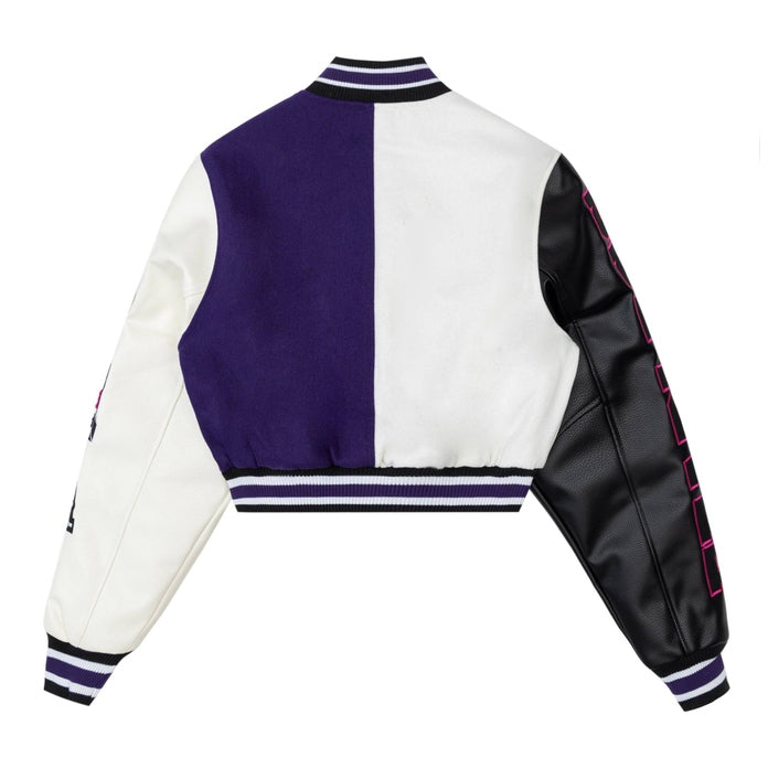 Smoke Rise RED Cropped All Star Varsity Jacket - Purple