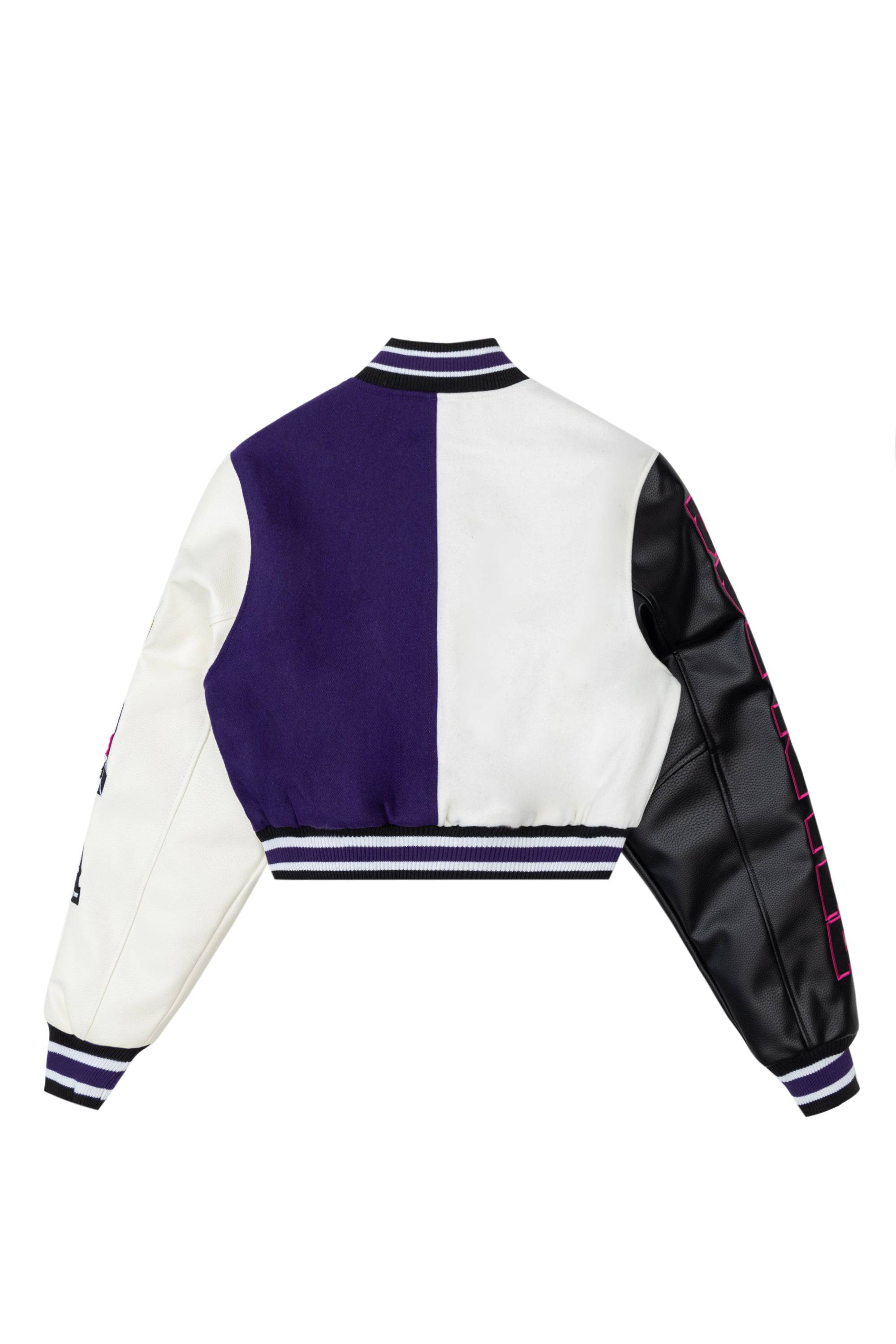 Cropped All Star Varsity Jacket - Purple