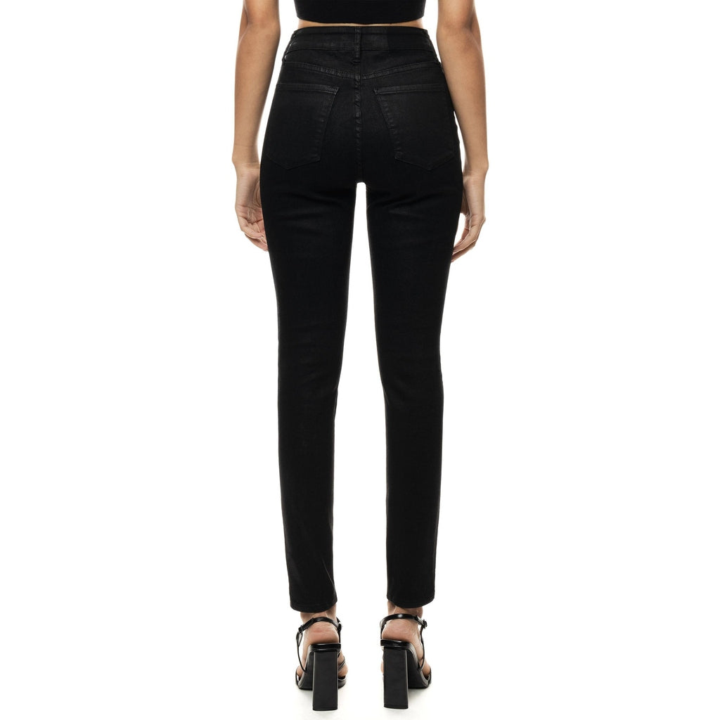 Smoke Rise RED Wax-Coated Basic Denim Pants - Polished Black