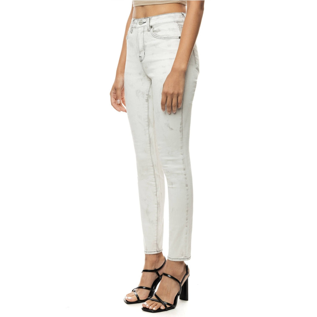 Smoke Rise RED Slit knee Basic Denim Pants - Crystal Grey