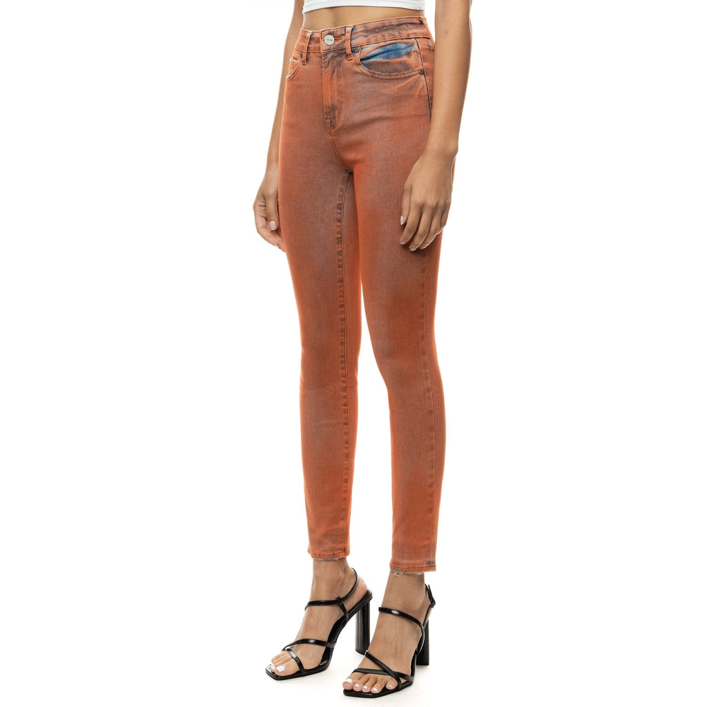 Smoke Rise RED Spray Fashion Denim Pants - Orange