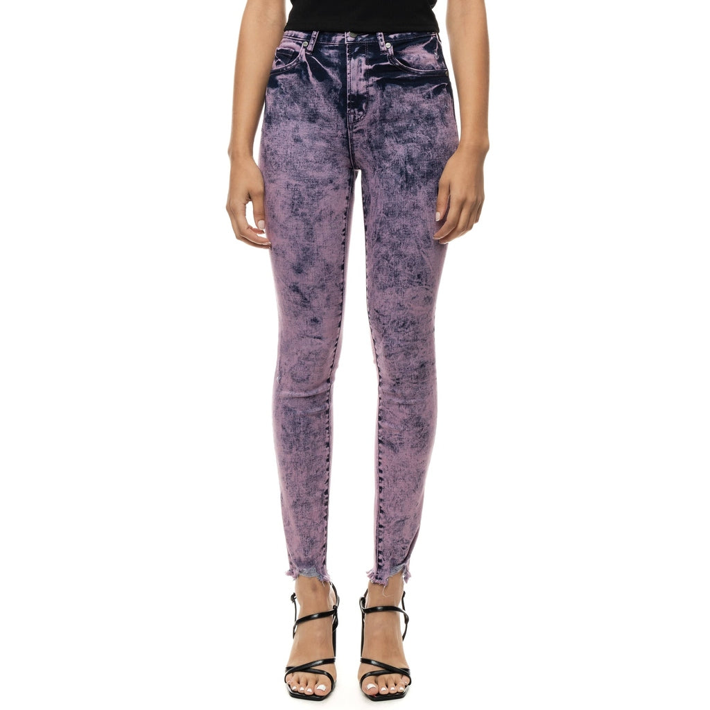 Smoke Rise RED Over Dyed Fashion Denim Pants - Retro Violet