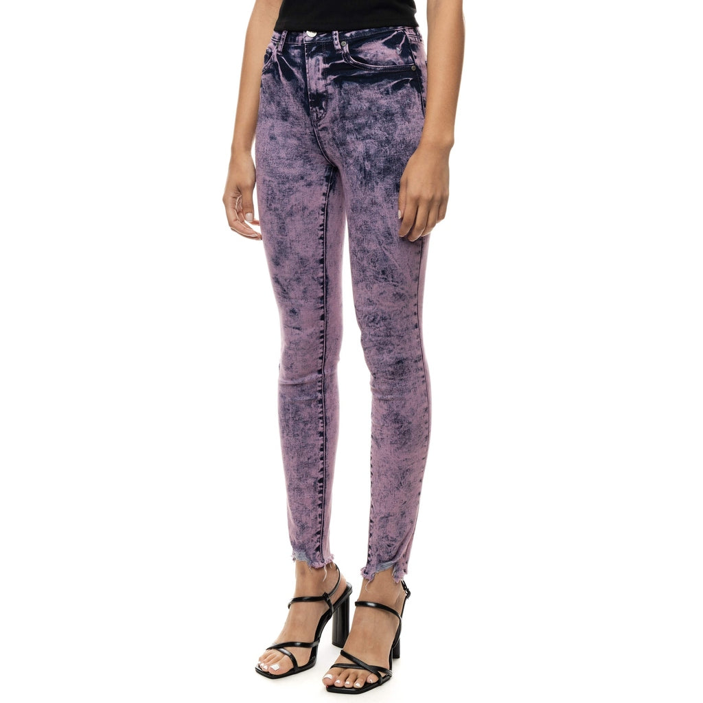 Smoke Rise RED Over Dyed Fashion Denim Pants - Retro Violet