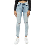 SLIT KNEE BASIC DENIM PANT - Smoke Rise
