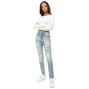 Smoke Rise RED Heavy Ripoff Semi Basic Denim Pants - Speckle Blue