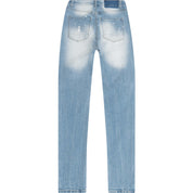 Smoke Rise RED Heavy Ripoff Semi Basic Denim Pants - Speckle Blue