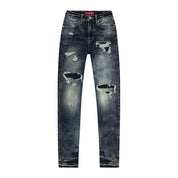 Smoke Rise RED Heavy Ripoff Basic Denim Pants - New Heaven Blue