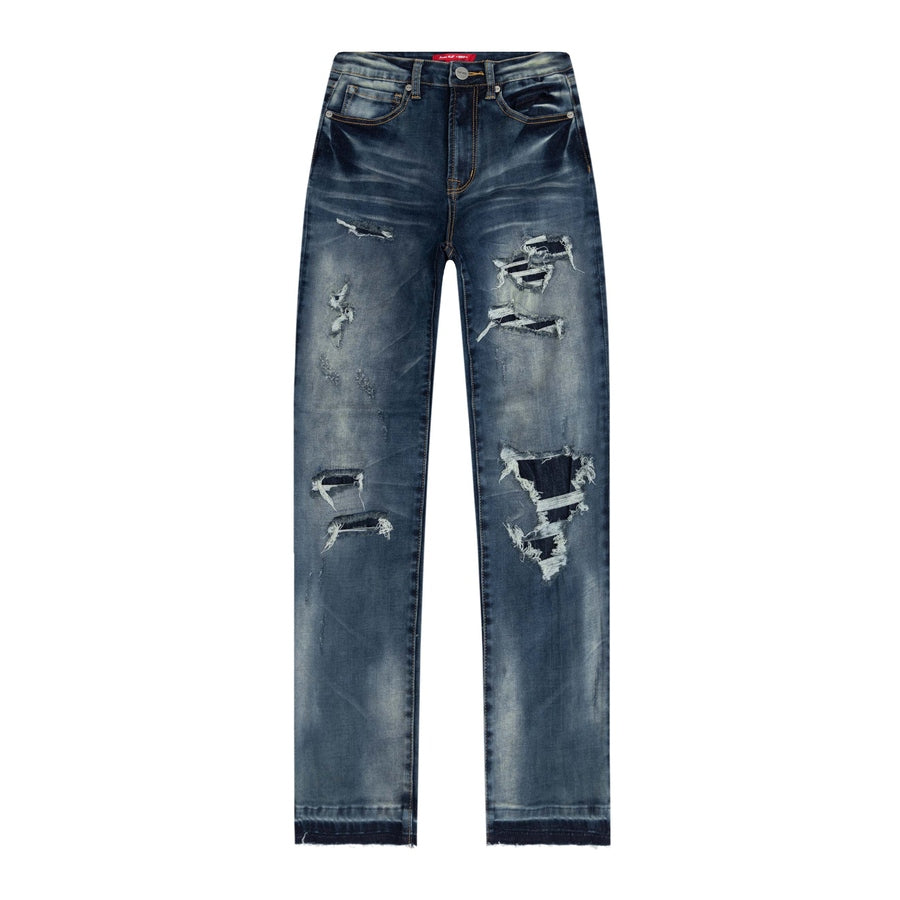 Smoke Rise RED Heavy Ripoff Basic Denim Pants - Rio Blue