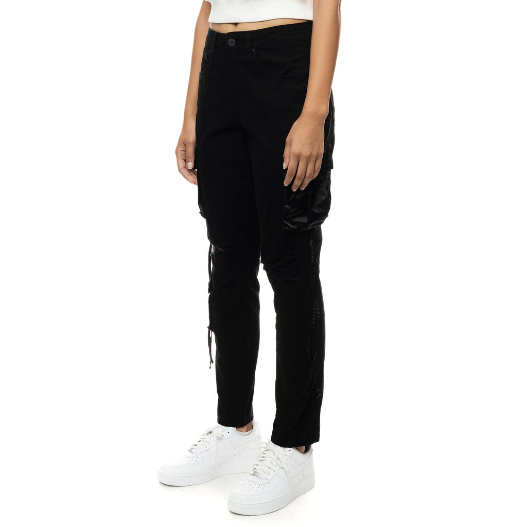 Smoke Rise RED Mixed Media Utility Fashion Twill Pants - Black