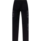 Smoke Rise RED Mixed Media Utility Fashion Twill Pants - Black