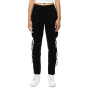 Smoke Rise RED Mixed Media Utility Fashion Twill Pants - Black
