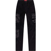 Smoke Rise RED Mixed Media Utility Fashion Twill Pants - Black